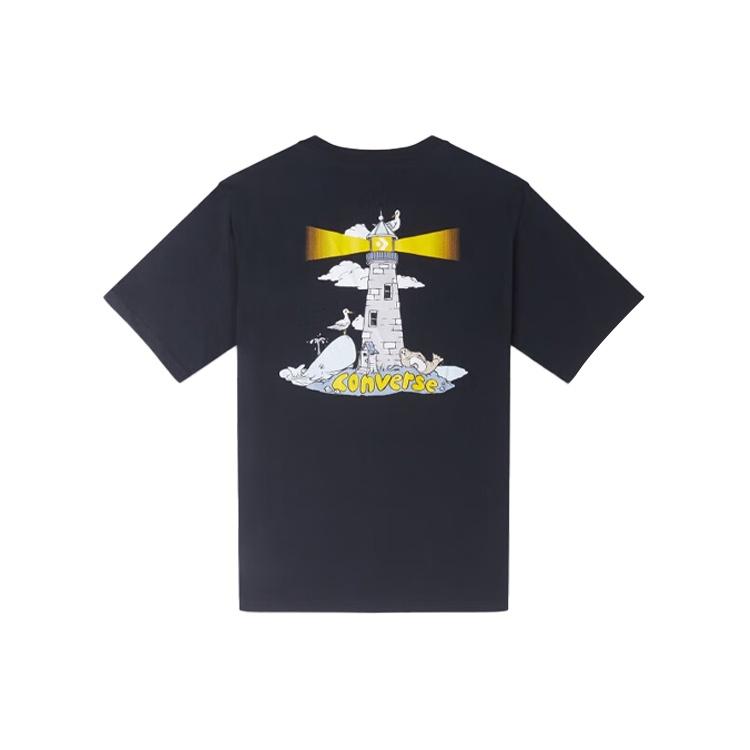 Converse Lighthouse T-shirt Asia Sizing Black Men s 10024760-A01 M