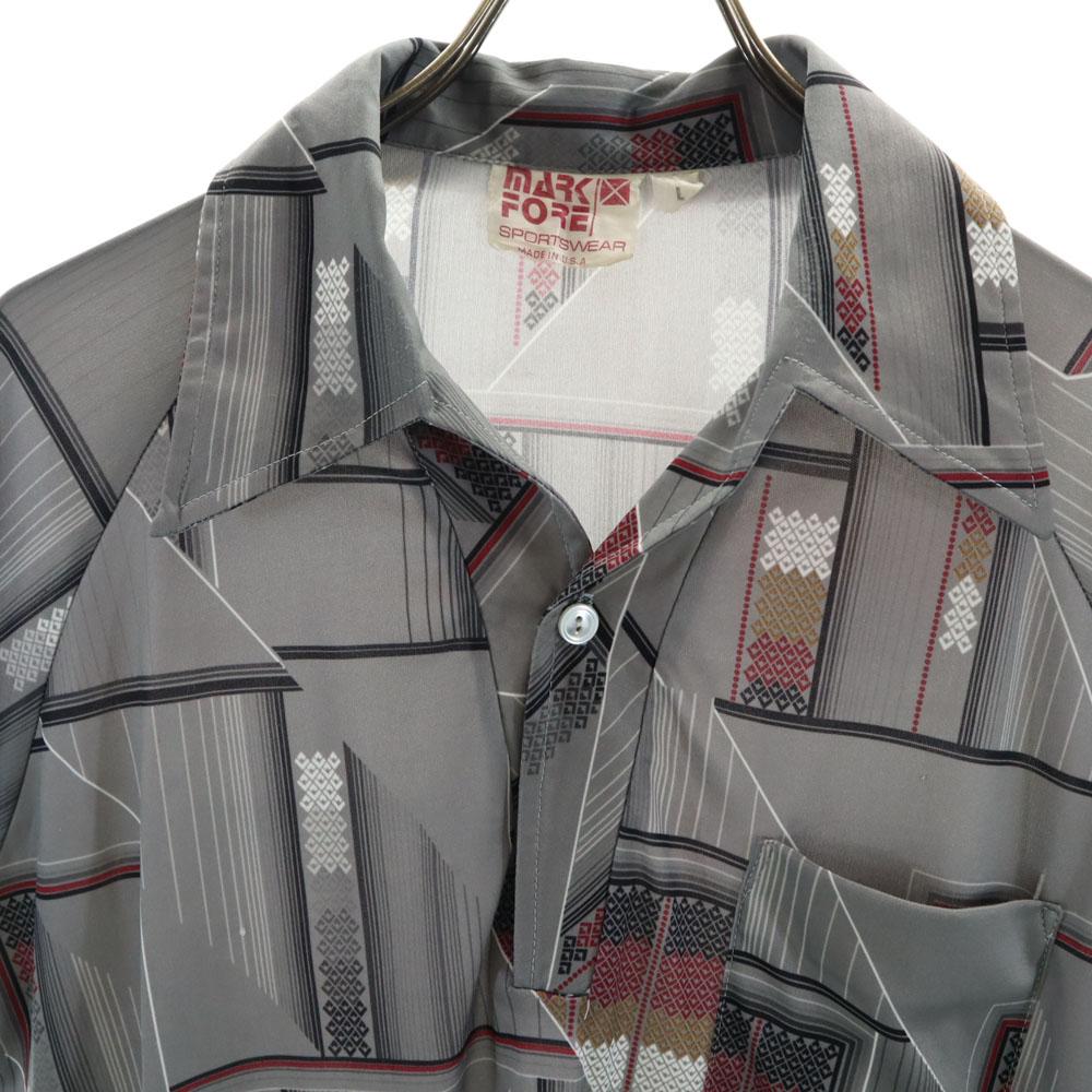 MARK FORE 70s Made In USA Vintage Short Sleeve Open Color Polo Shirt L Men's Used