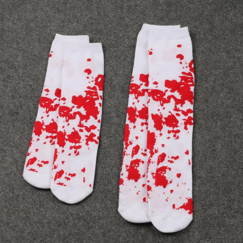Halloween Bloody Stockings Thigh High Stocking Knee Highs Socks for Halloween Cosplay Party Printed Long Tube Socks