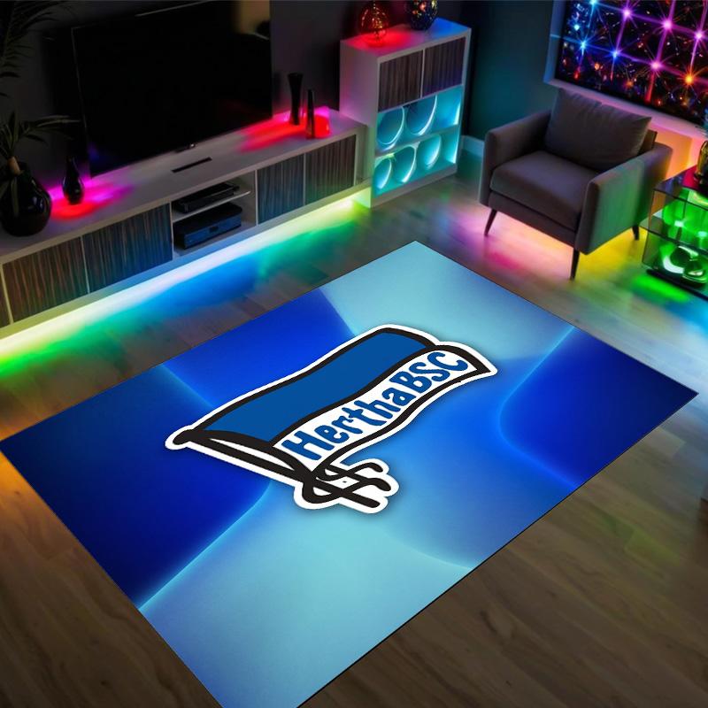 Hertha bsc FC Design Tappeto in Velluto di Cristallo Accogliente Non?Tappeto Stampato Antiscivolo per Camera da Letto Soggiorno Ingresso