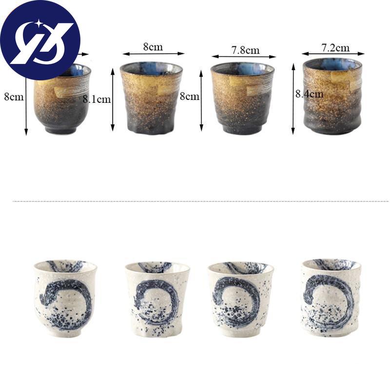 Japanese Ceramic Retro Hand-painted Teacup Household Stoneware Water Mug Office Restaurant Drinkware