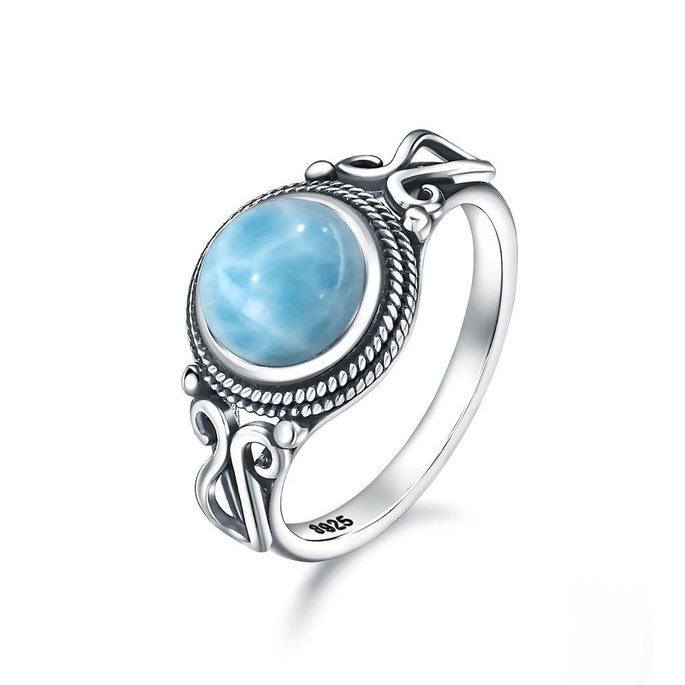 Pierścionek ze srebra sterlingowego z czarnym onykssem Vintage Prosty minimalistyczny styl Okrągły kształt Kamień naturalny Czarny pierścionek Biżuteria dla kobiet