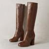 Autumn and Winter New Wind Side Zipper High Thick Heel Women's Fashion Boots
