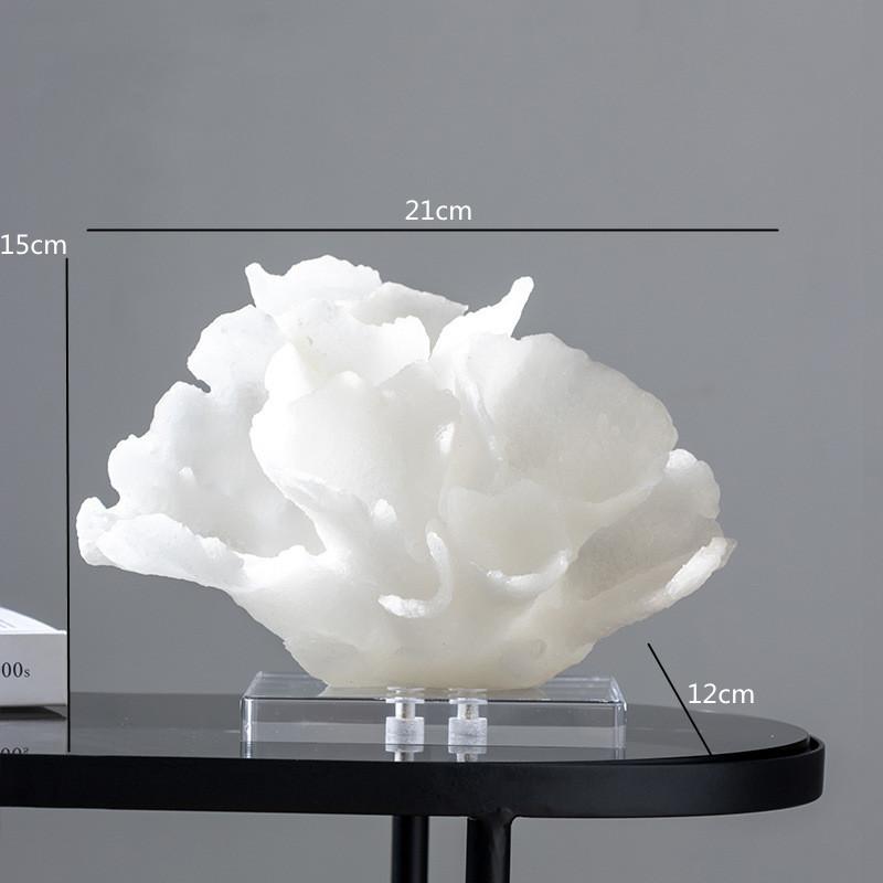 Simulated Resin Coral Sculpture, Home Decoration, Metal Marble Base, Coral Model Statue, Living Room Decoration Ornaments