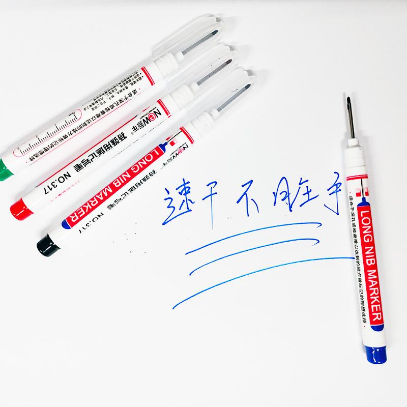 6 pezzi / set pennarelli a testa lunga con foro profondo da 20 mm per penna perforatrice in metallo decorazione impermeabile per la lavorazione del legno del bagno