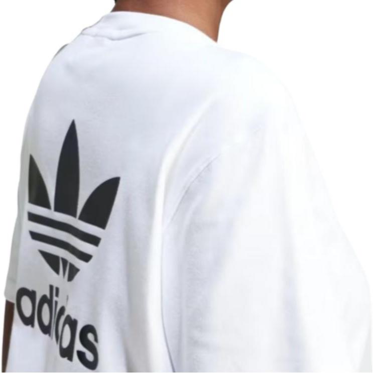 Adidas Originals Trefoil Logo Print Mid-Length Short Sleeve Dress Women Dress White IN8459