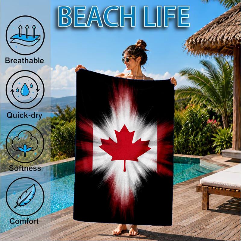 Canada Day Celebration Beach Towel, Quick-drying, Easy To Care For, Suitable for Both Fitness and Beach Vacations,Sports Essential