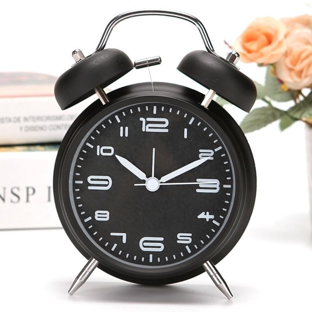 4 Inch Student Alarm Clock Luminous Table Clock Creative Twin Bell Loud Alarm Clock  Living Room