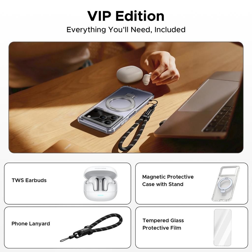 DOOGEE Note56 Plus VIP Edition Android 16 Gemini AI "battery 6150 mAh 48 Go RAM (6 + 42) 256 Go ROM Mobile Phone