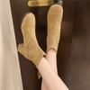 Fashion Women Ankle Short Boots Suede Chunky Fashion Mid Heels Shoes 2025 Winter Pumps New Trend Casual Cozy Woman Chelsea Botas Mujer