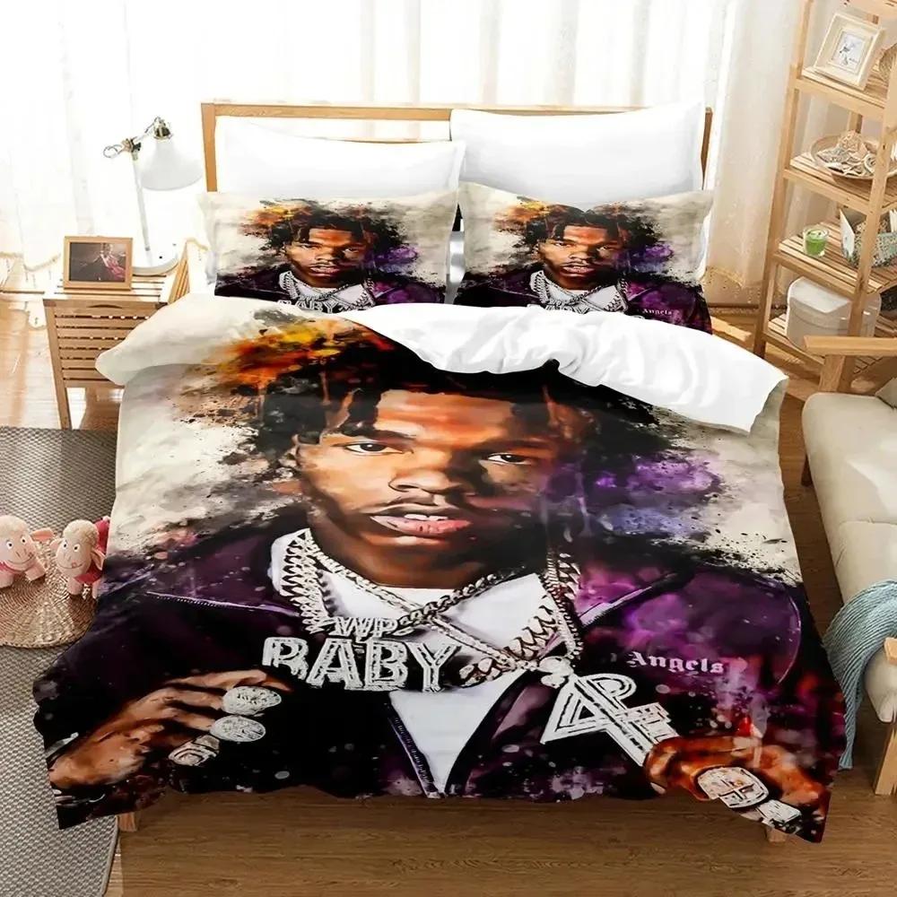 Rapper lil baby Bettwäscheset Jungen Mädchen Einzelbett Queen-Size Bettbezug Kissenbezug Bett Jungen Erwachsene Mode Heimtextilien