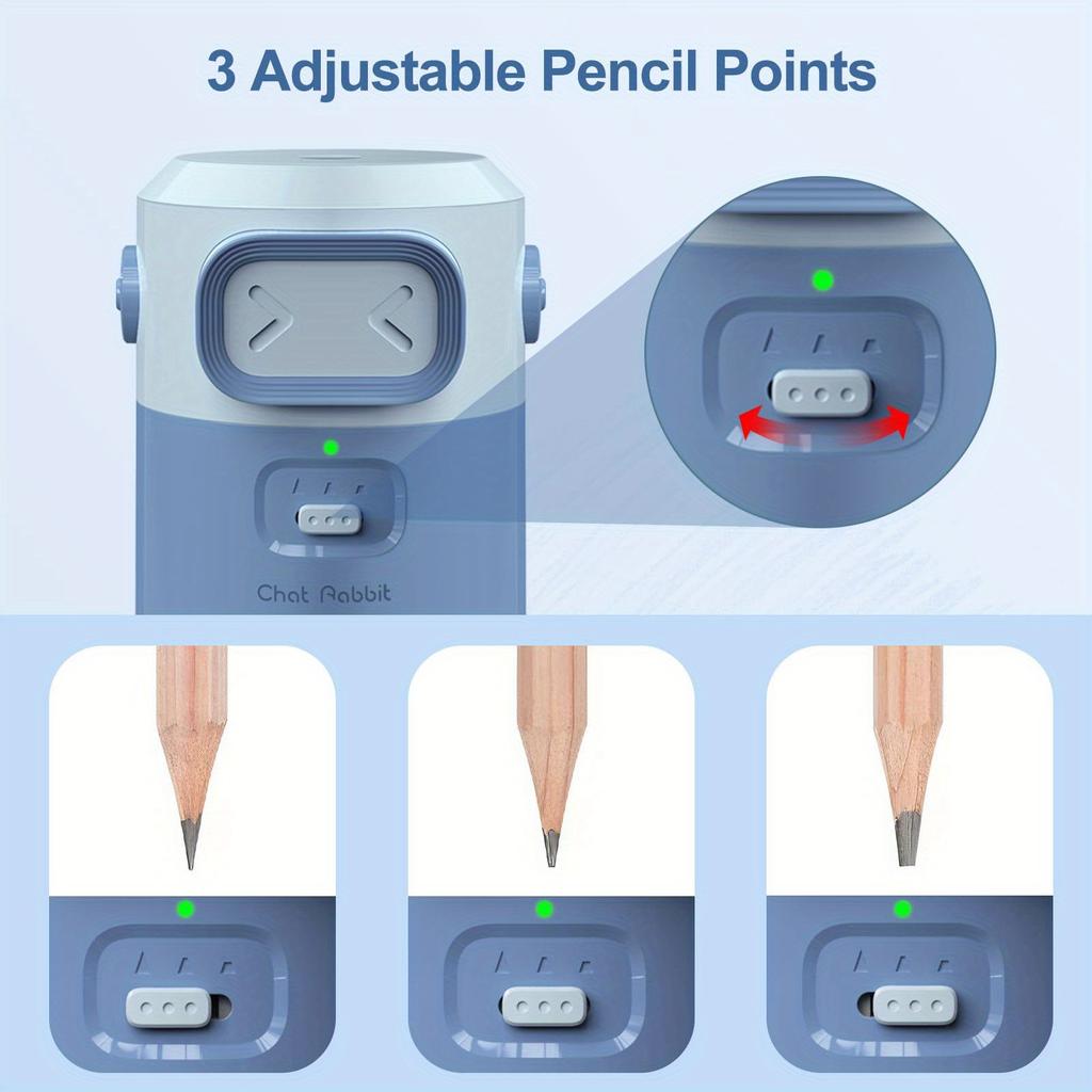 Portable automatic pencil sharpener for 6.5-8 mm pencils automatic in and out design safe and easy to use