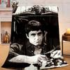 1PC Scarface: Urban Art Flannel Blanket Gift, Suitable for Both Men And Women, Soft Ideal for Beds And Sofa, Birthday Or Christmas Gift