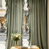 1pz Tenda in Puro Cotone con Volant e Tasca per Asta Adatta per Sala da Pranzo Balcone Porta Ristorante Studio Camera da Letto Vetrine Negozi