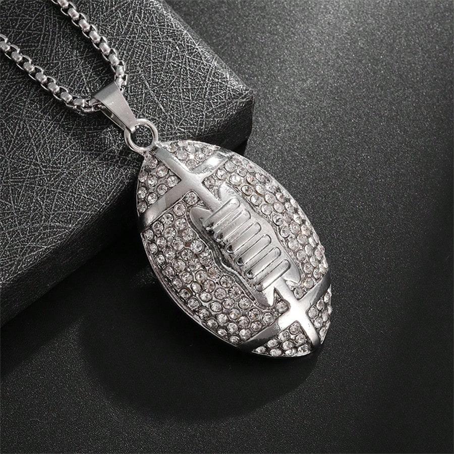 

1 шт. Новое ожерелье в американском футбольном стиле, рэп, панк, рок, ювелирное изделие, подарок для мужчин, женщин, спортсменов, аксессуары серебряный