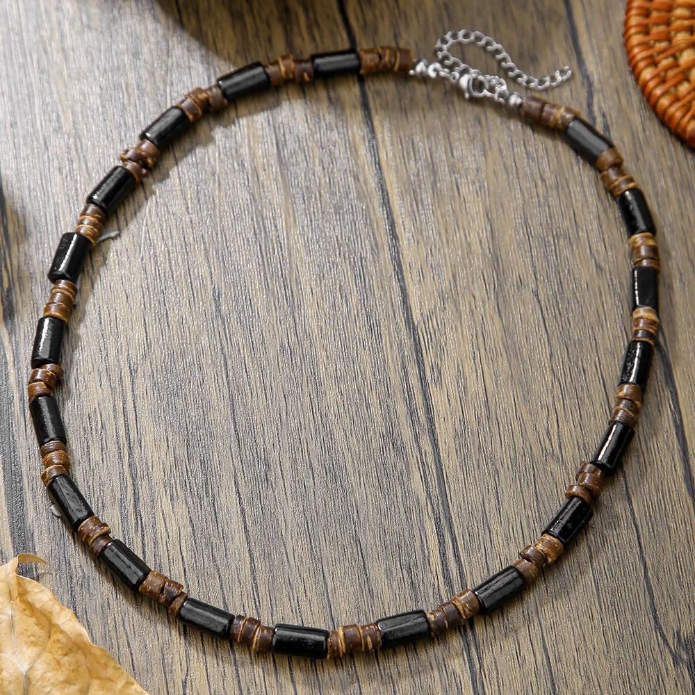 Emperor Stone Beaded Men's Collarbone Necklace: Stylish European & American Hip Hop Abacus Bead Chain