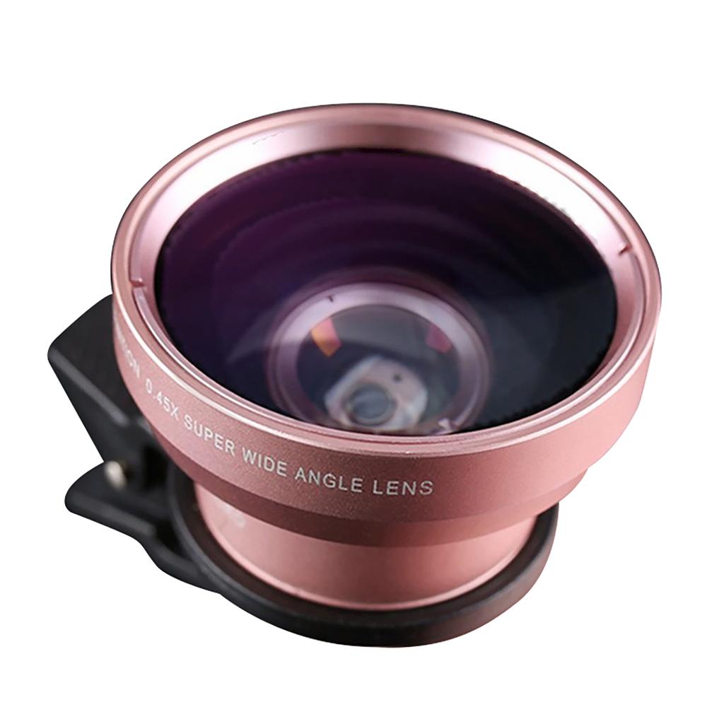 Universal Clip-On Phone Lens,37mm 0.45x Wide Angle Macro Lens 2 In 1 Mobile Phone Photograph Accessories For Macro Photography