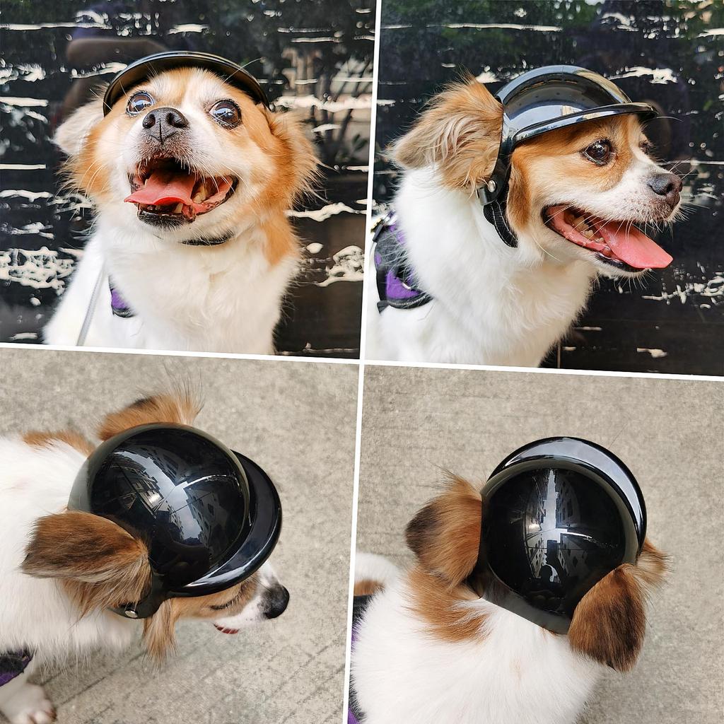 Pet Helmet for Motorcycle Safety Helmet for Dogs Cats Riding Gear Adjustable Protective Headwear