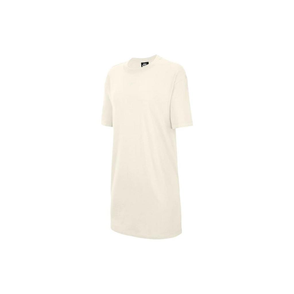 Nike Sportswear Essential Logo Loose Fit Crew Neck Short Sleeve Dress Women Dress Beige CJ2242-113