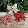 2pcs 20cm Sparkling Glitter Christmas Bow  Holiday Indoor Outdoor Decorations