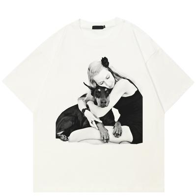 Streetwear Dobermano grafikos marškinėliai Medvilniniai marškinėliai Unisex viršūnės Vasariniai marškinėliai trumpomis rankovėmis