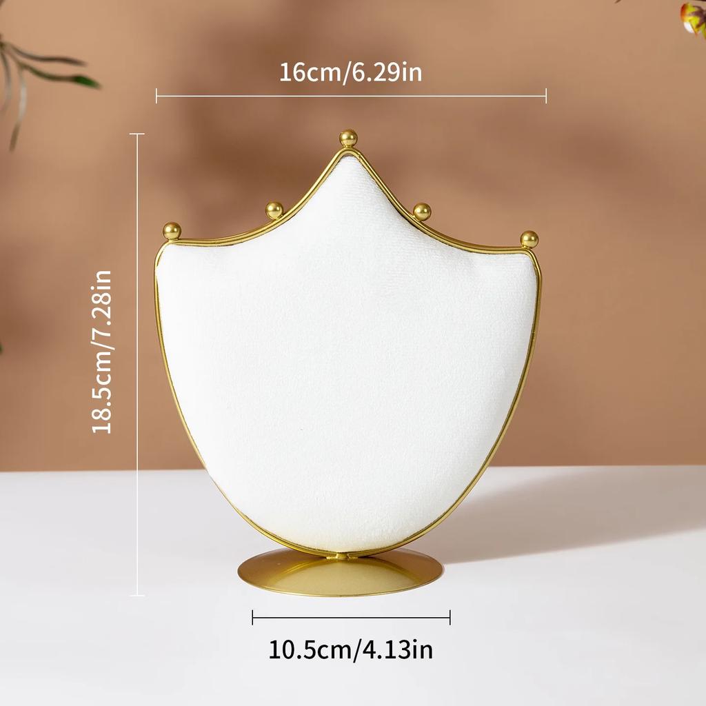 1Pc Crown Shaped Jewelry Holder with Metal Base Ideal for Vanity Countertop Boutique Showcase Jewelry Necklace Display Holder