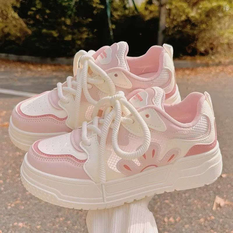 Women's summer breathable mesh mesh shoes, new versatile shoes with skirts, platform sports board shoes