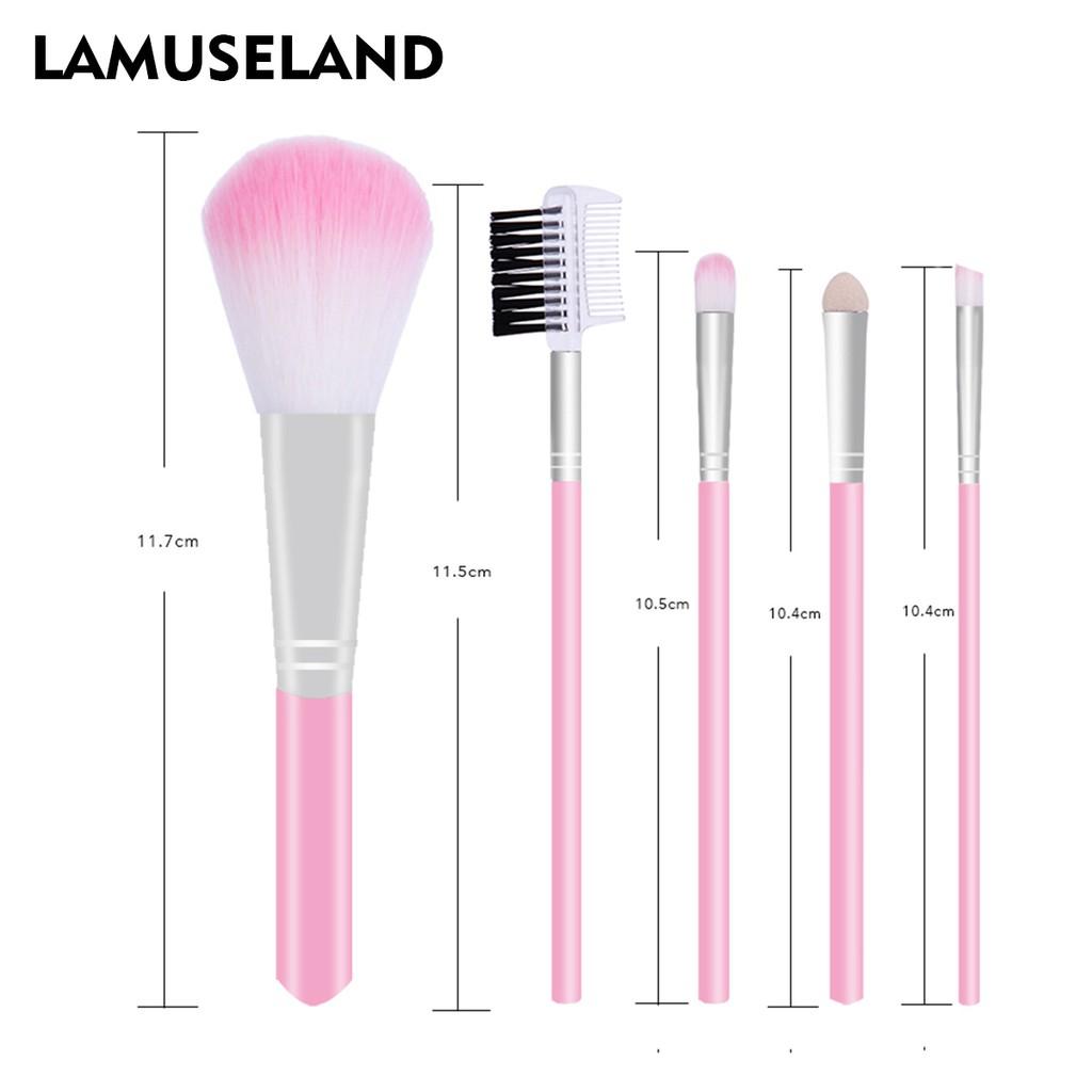 LAMUSELAND Makeup Brush Face Pink Brush (5 Pcs/Set) #1406-OPP-P
