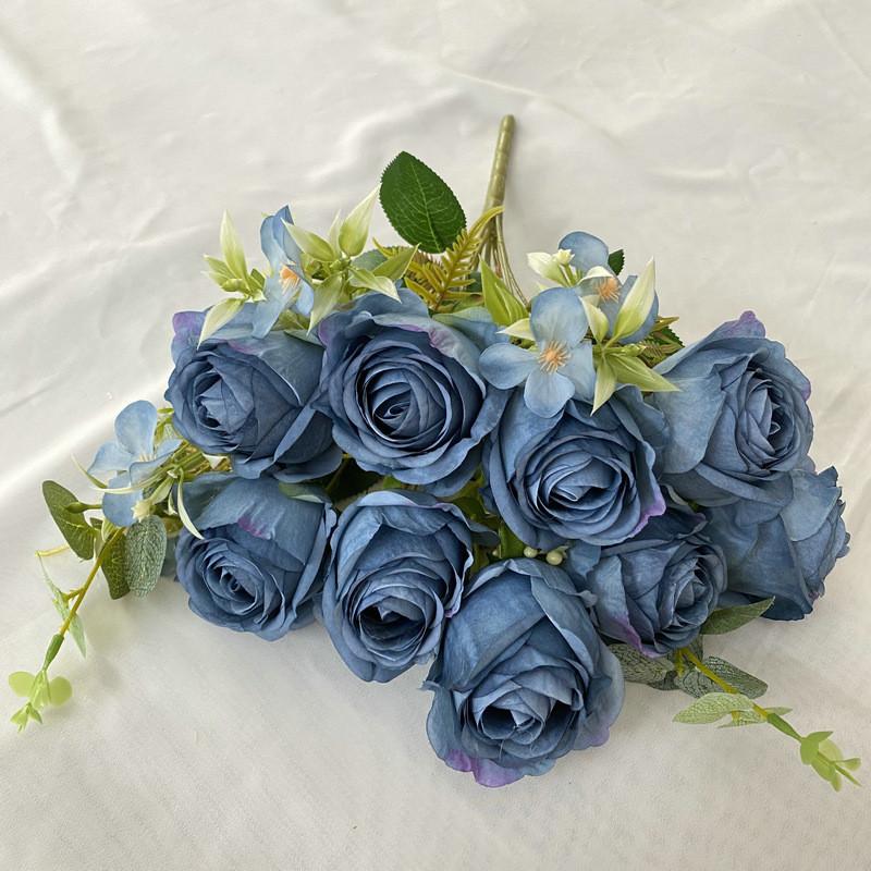 Wedding Rose Bridal Bouquet Artificial Flower For Home Decor And Photography Props