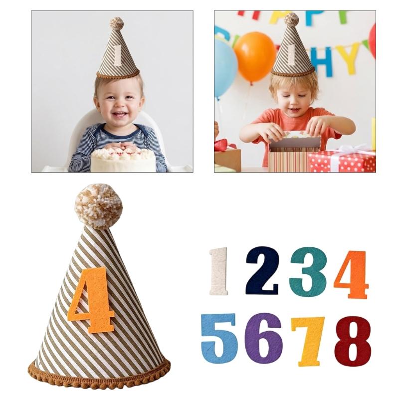 Portable Ventilated Cotton Celebration Hat With Adhesive Number Soft Cloth Party Hat For Whole Ages