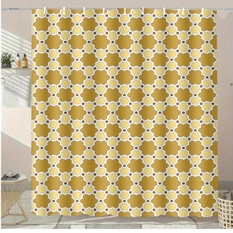 Cat Family Washable Dirt-Resistant Shower Curtain Shower Head Waterproof Polyester Bath Curtain For Home Decor Accessories