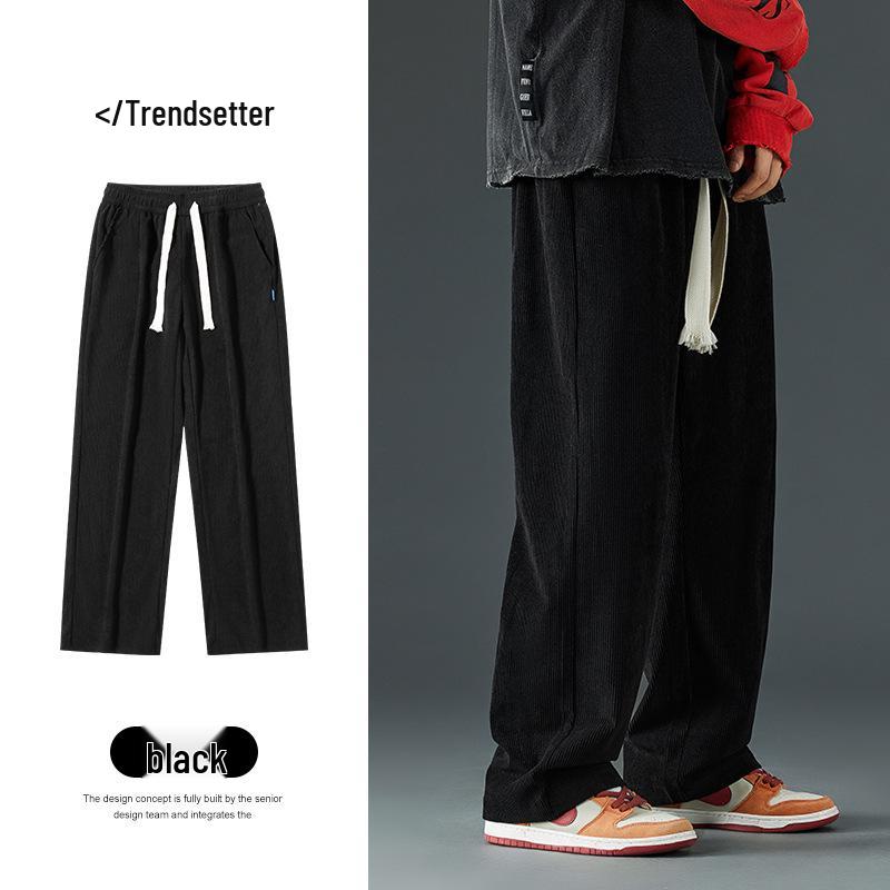 

Мужские вельветовые спортивные штаны на флисовой подкладке: Осень/Зима, Однотонный, Прямой крой, Свободная посадка, Манжеты на щиколотках, Утепленный для дополнительного тепла 2XL