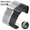 Stal nierdzewna Pasek do zegarka Cienki Oddychający Metalowy Pasek do zegarka 20mm 22mm Pasek na nadgarstek z szybkim mocowaniem do Tissot do Casio dla Mężczyzn Kobiet