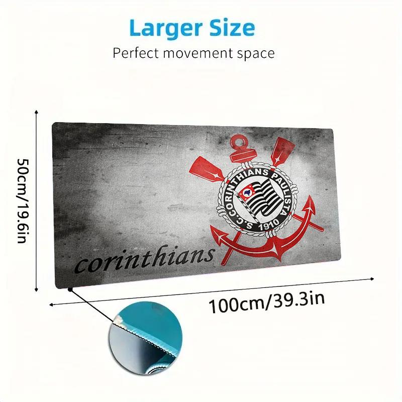 Sport Club Corinthians Paulista Mouse Pad, Large Gaming Desk Mat, Non-slip XXL Mousepad for Laptop & Tablet, Mini PC Playmat with Stitched Edges