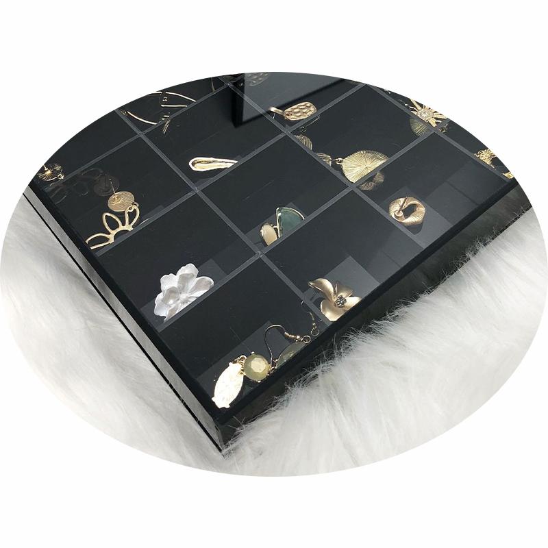 

6/12/24/30 Grid Acrylic Display Box For Jewelry Storage, Clear Dustproof Earrings Ring Hair Accessories Display Organizer 6 Grid
