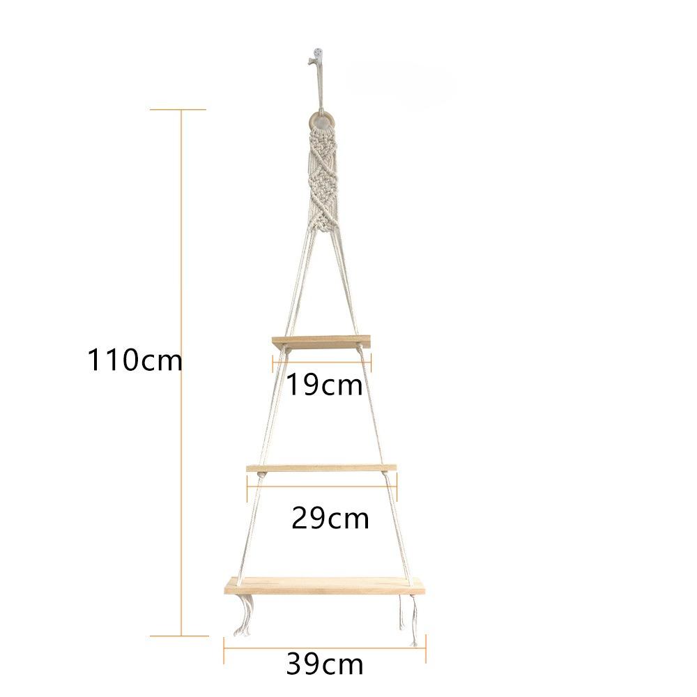 3 Styles Wall Decoration Storage Racks Woven Wooden Hanging Decorations Bedroom Living Room Wind Chime Decoration Racks