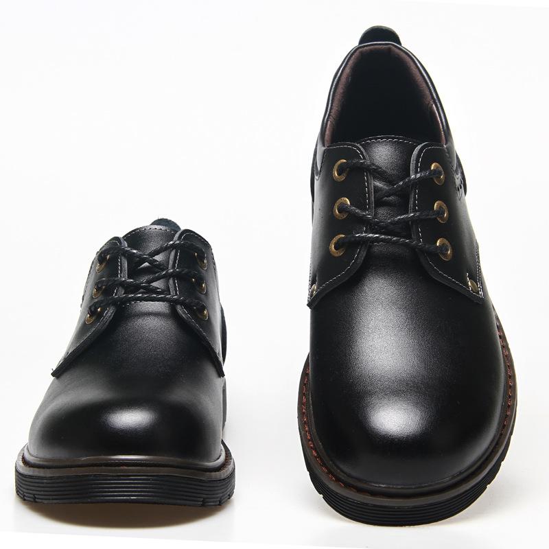 Young Men's Tooling Shoes Trendy Shoes Big Head Leather Shoes Men's Low Top Martin Shoes British Fashion Leather Casual Shoes