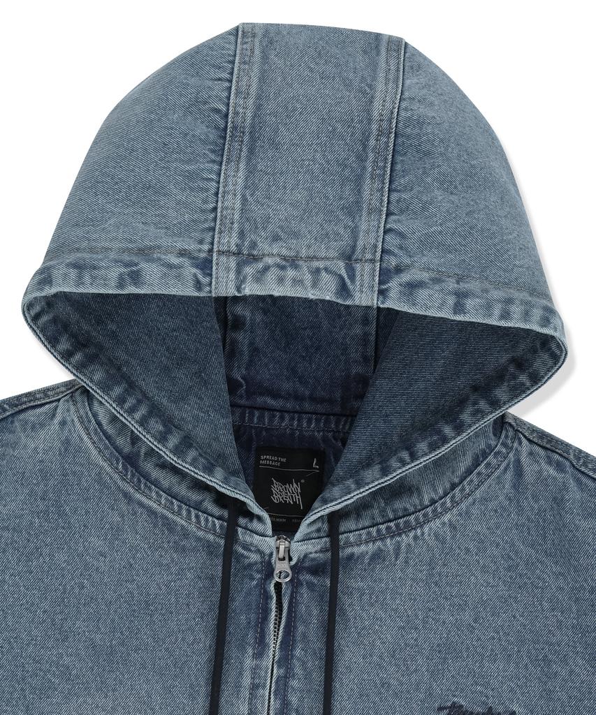 Brownbreath Denim Hood Zip Up - Blue