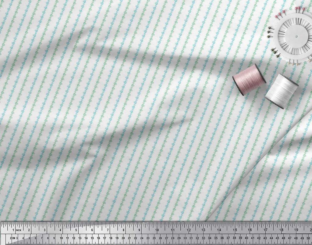 Soimoi Japan Crepe Satin Fabric Triangle Shirting Printed Craft Fabric by the Metre 42 Inch