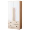 Kleiderschrank 70*40*170cm, Design mit Doppeltüren, mit Schubladen und Staufächern, Holzfarbe+Weiß (Alte SKU: LDB00307AAN)