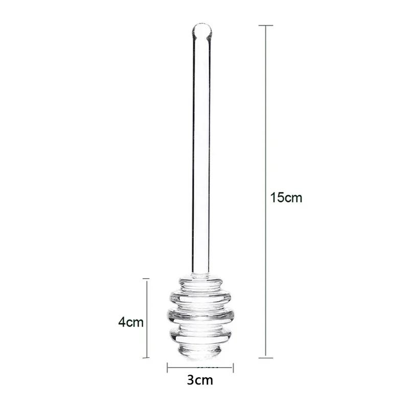 2026 New 1Pcs Honey Spoon Glass Honey Dipper Stick Syrup Dispenser Spoon Jar Stick Kitchen Accessories Server Honey