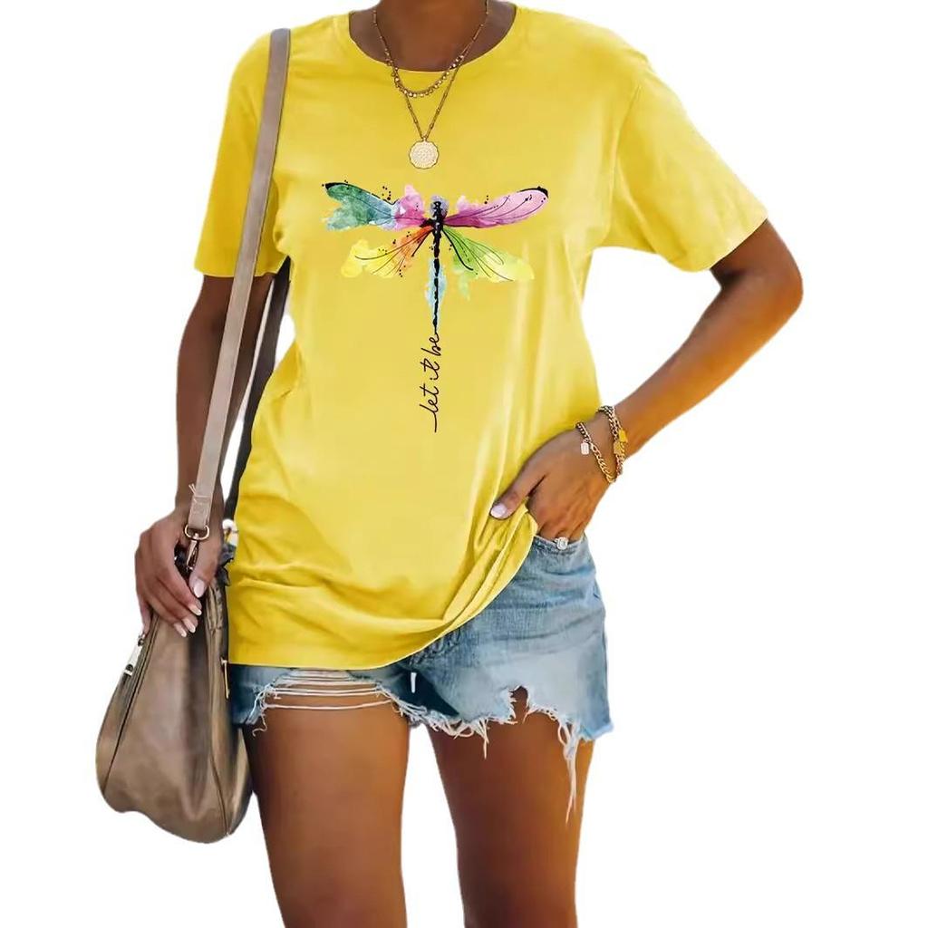 2024 Women's Short Sleeve Dragonfly Top