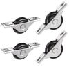 4Pcs Sliding Door Wheel Replacement Kit Nylon Plastic Roller with Metal Core for Wardrobe Cabinet Closet Doors Easy Installation