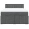 Maison Exclusive - Sommier à lattes de lit avec matelas Gris foncé 140x200cm Tissu