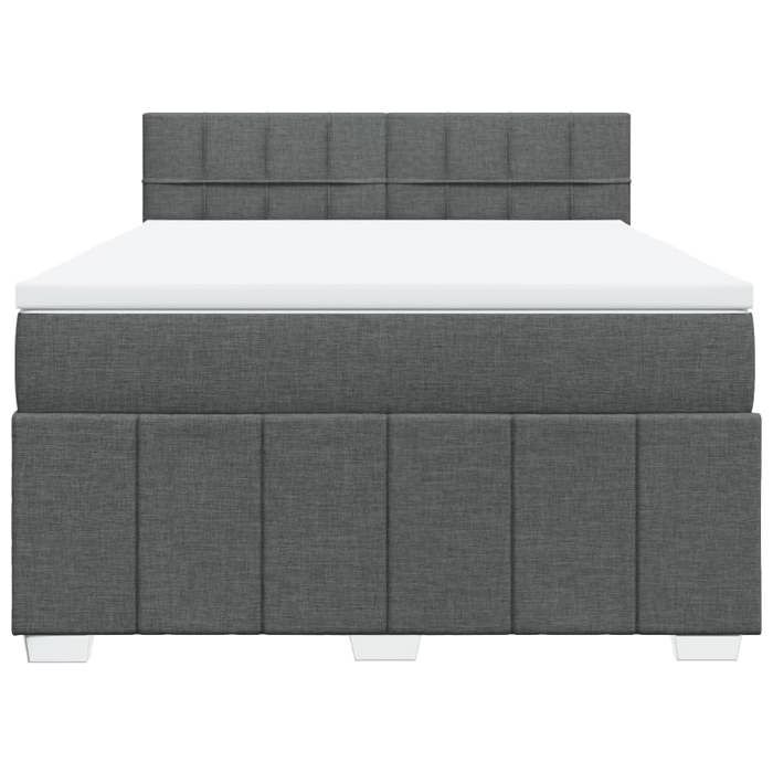 Maison Exclusive - Sommier à lattes de lit avec matelas Gris foncé 140x200cm Tissu