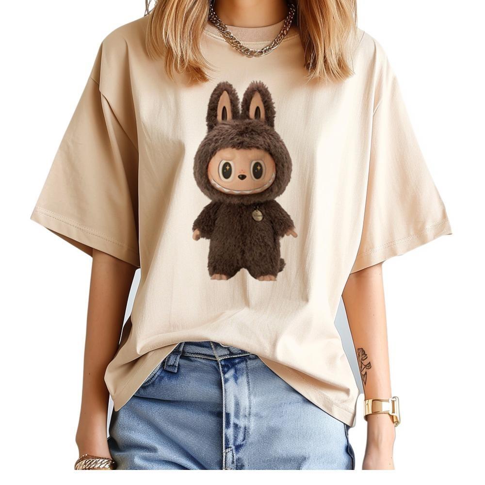 Labubu Unisex T-shirt with Aesthetic Print Harajuku Kawasaki Cotton, Comfortable To Wear