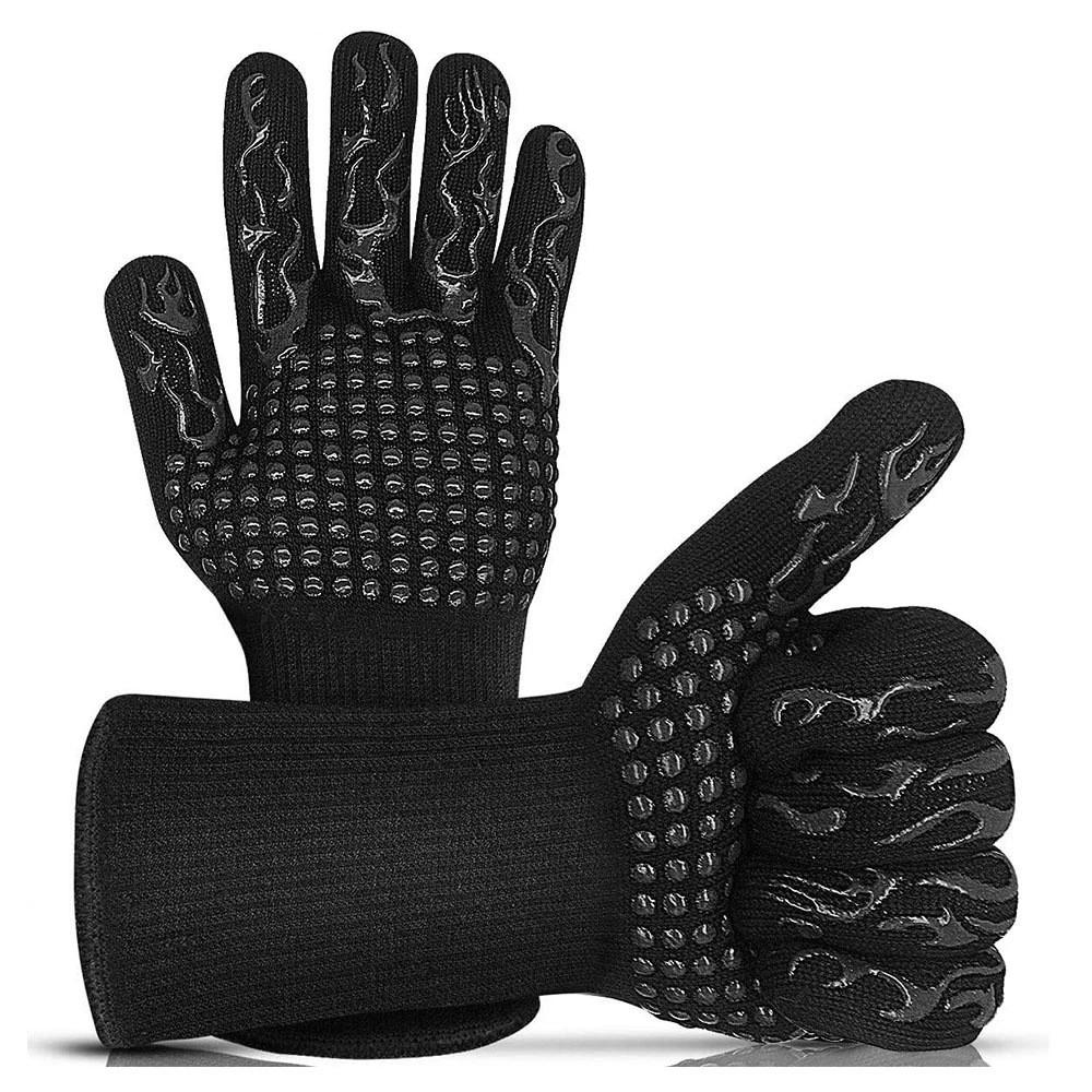 Luvas Resistentes ao Calor para Churrasco com Pegada de Silicone para Grelhar e Cozinhar ao Ar Livre