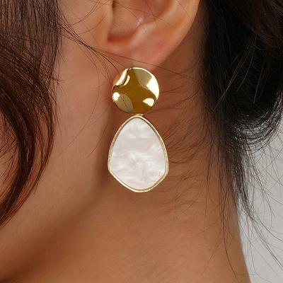 New Classic  Creative Water Drop Heart Circle Earrings for Women Simple Alloy Glitter  Party Wedding Ear Jewelry