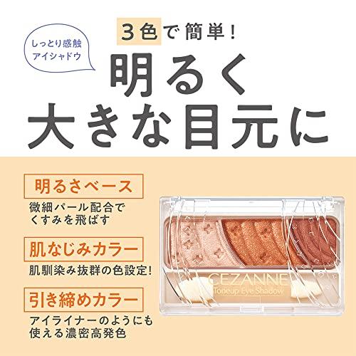 Cezanne Tone Up Eyeshadow 11 Taupe Brown 2.7g 3-color applicator.