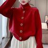 Women's Pullover Sweater New Jacket High Neck Autumn and Winter Style Knitted Cardigan